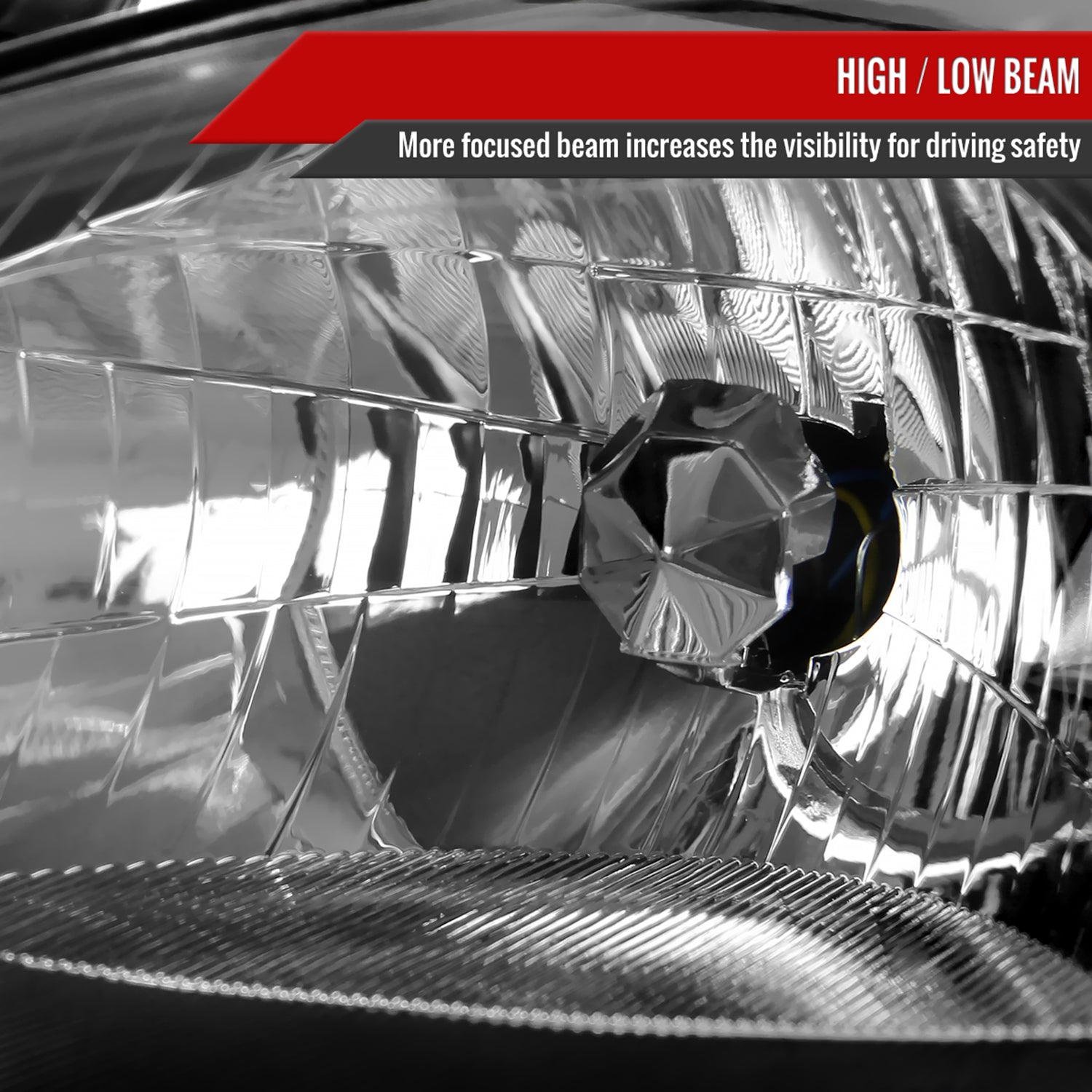 2000-2004 Ford Focus Factory Style Crystal Headlights Matte Black/Clear Lens