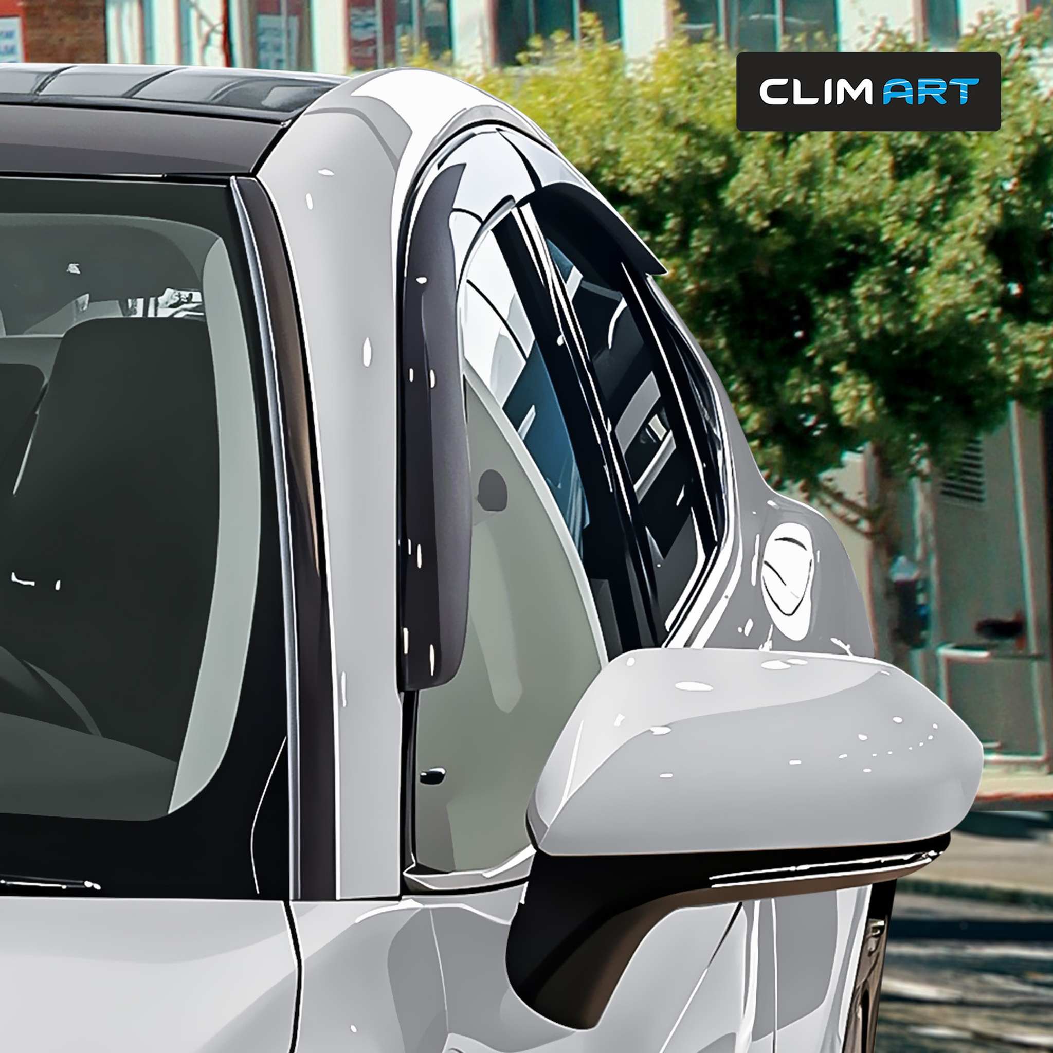 Clim Art Wind Deflectors for Toyota Camry 2025-2026 Sedan Tape-On Dark Smoke 4x