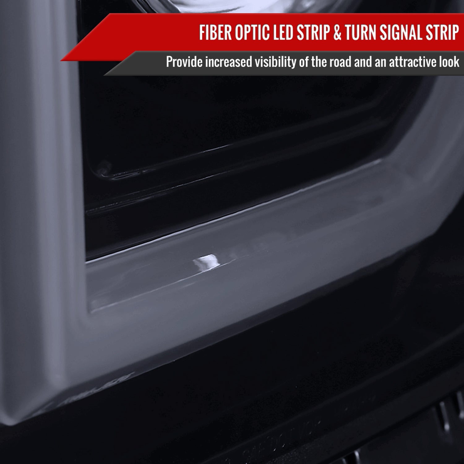 2014-2019 GMC Sierra 1500/2500/3500 LED Bar Headlights LED Signal Lights Black