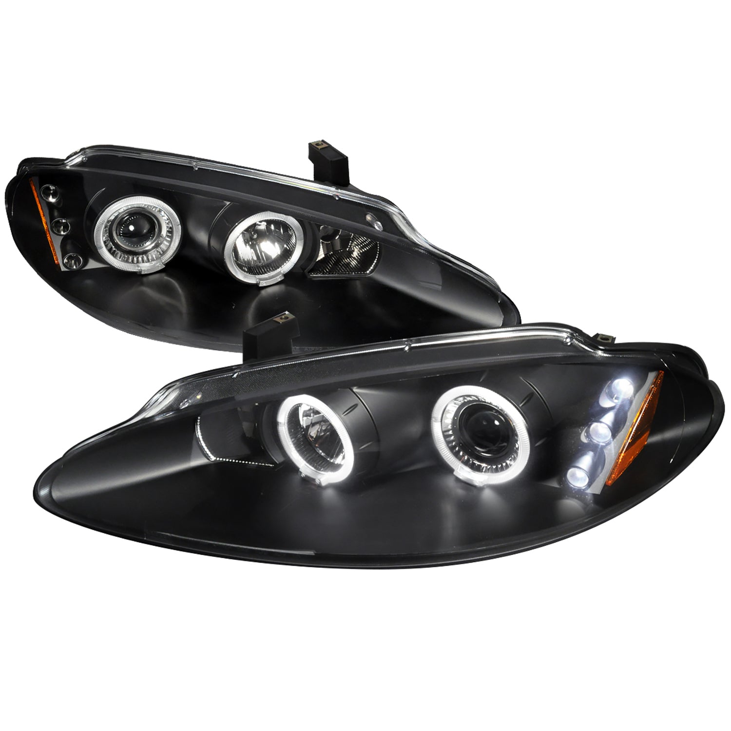 1998-2004 Dodge Intrepid Dual Halo Projector HeadLights Matte Black/Clear Lens