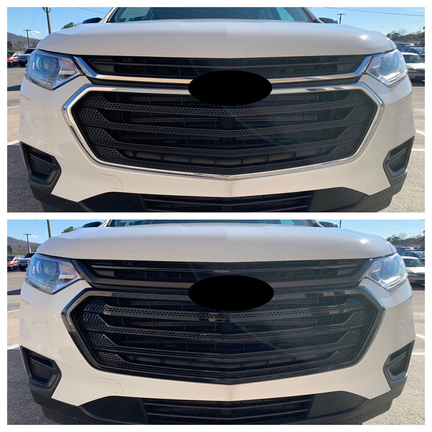 2018-2021 Chevrolet Traverse Grille Overlay Gloss Black 4Pcs ABS Plastic