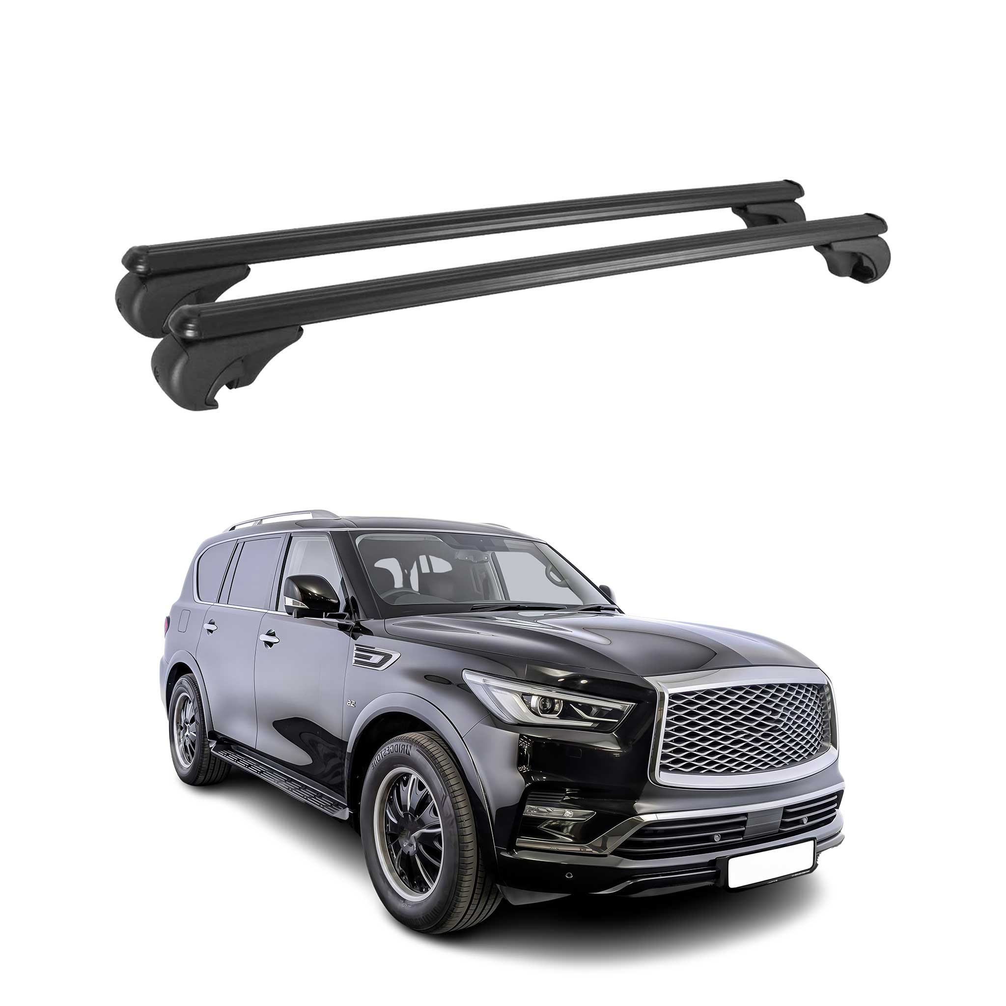 2015-2024 Infiniti QX80 Roof Rack Cross Bars Black