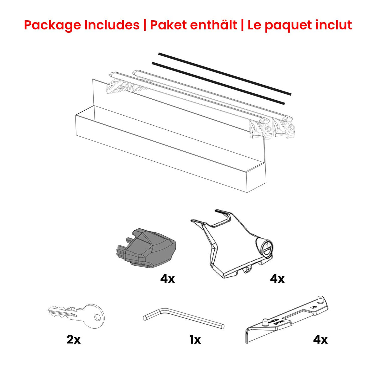 2012-2024 Audi A6 Avant Roof Rack Cross Bars Black