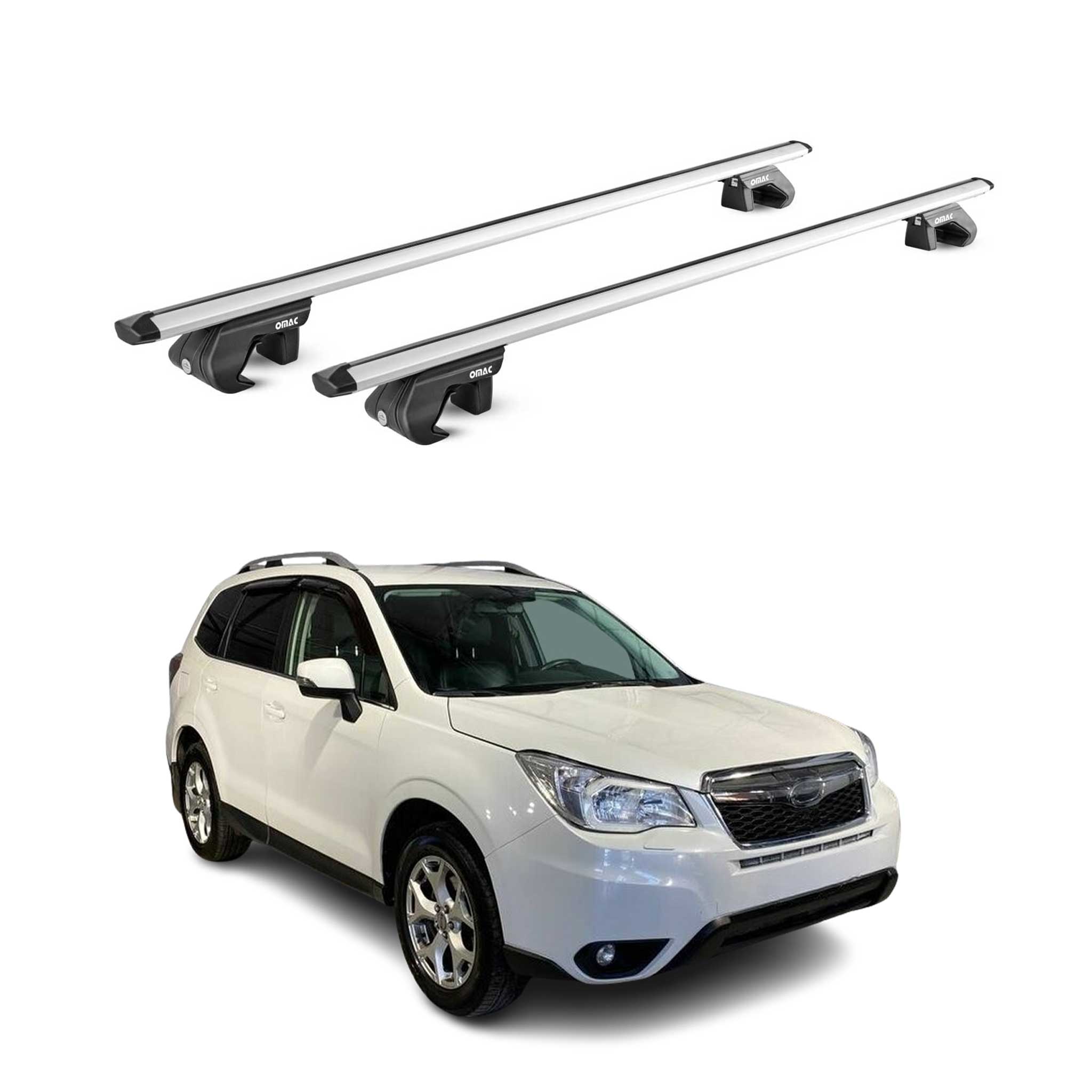 2014-2018 Subaru Forester IV Roof Rack Cross Bars Silver