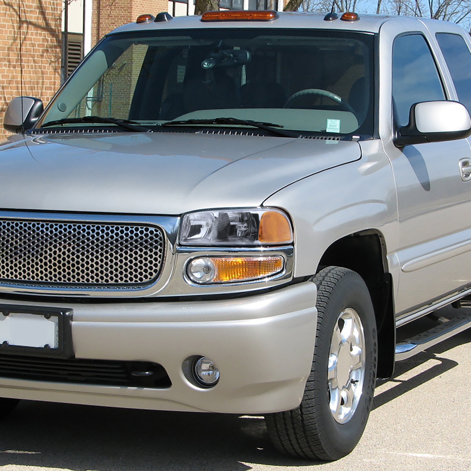 1999-2006 GMC Sierra/Yukonk/Yukon XL Crystal Headlights Amber Reflector Chrome