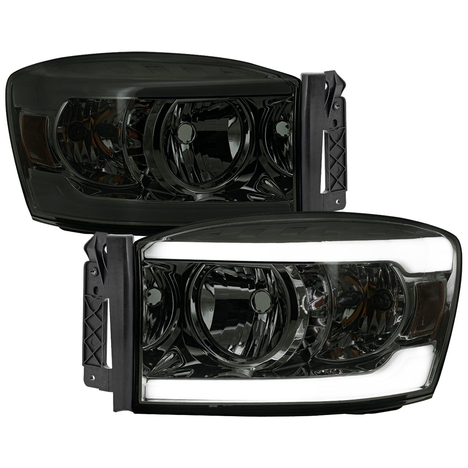 2006-2008 Dodge RAM 1500/ RAM 2500 3500 LED Factory Crystal Headlights Chrome