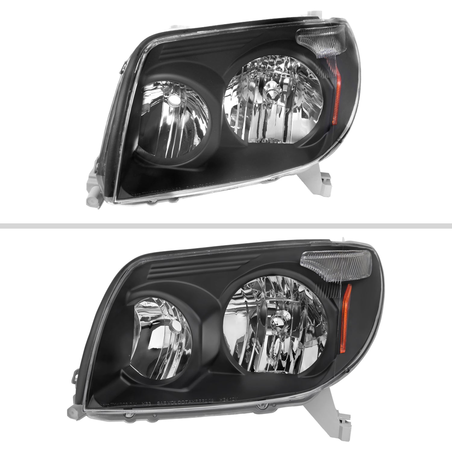 2003-2005 Toyota 4Runner Factory Style Headlights Matte Black/Clear Lens
