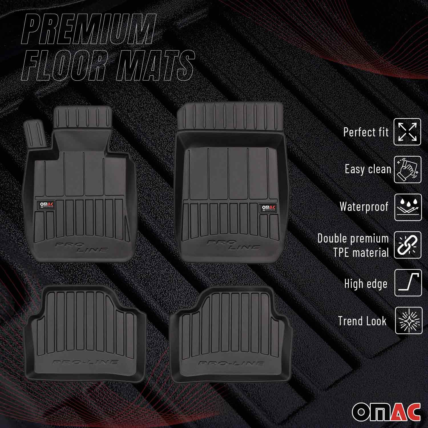 OMAC Premium Floor Mats for BMW 3 Series E91 2006-11 All-Weather Heavy Duty 4Pcs