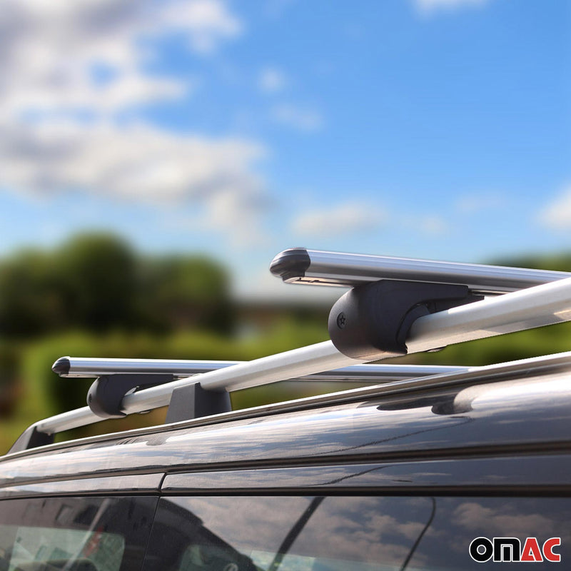 Lockable Roof Rack Cross Bars Luggage Carrier for Audi A4 Allroad 2013-2015 Gray