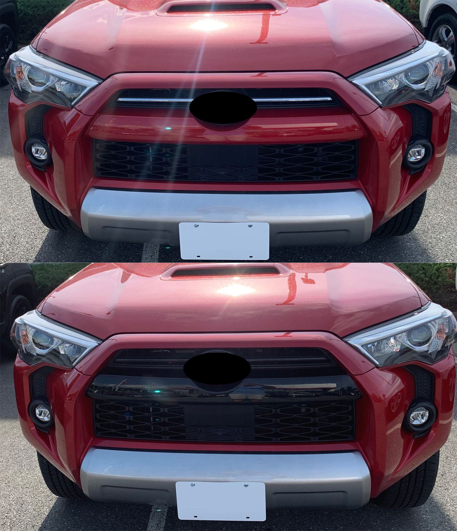 2010-2024 Toyota 4Runner Grille Overlay Gloss Black 3Pcs ABS Plastic