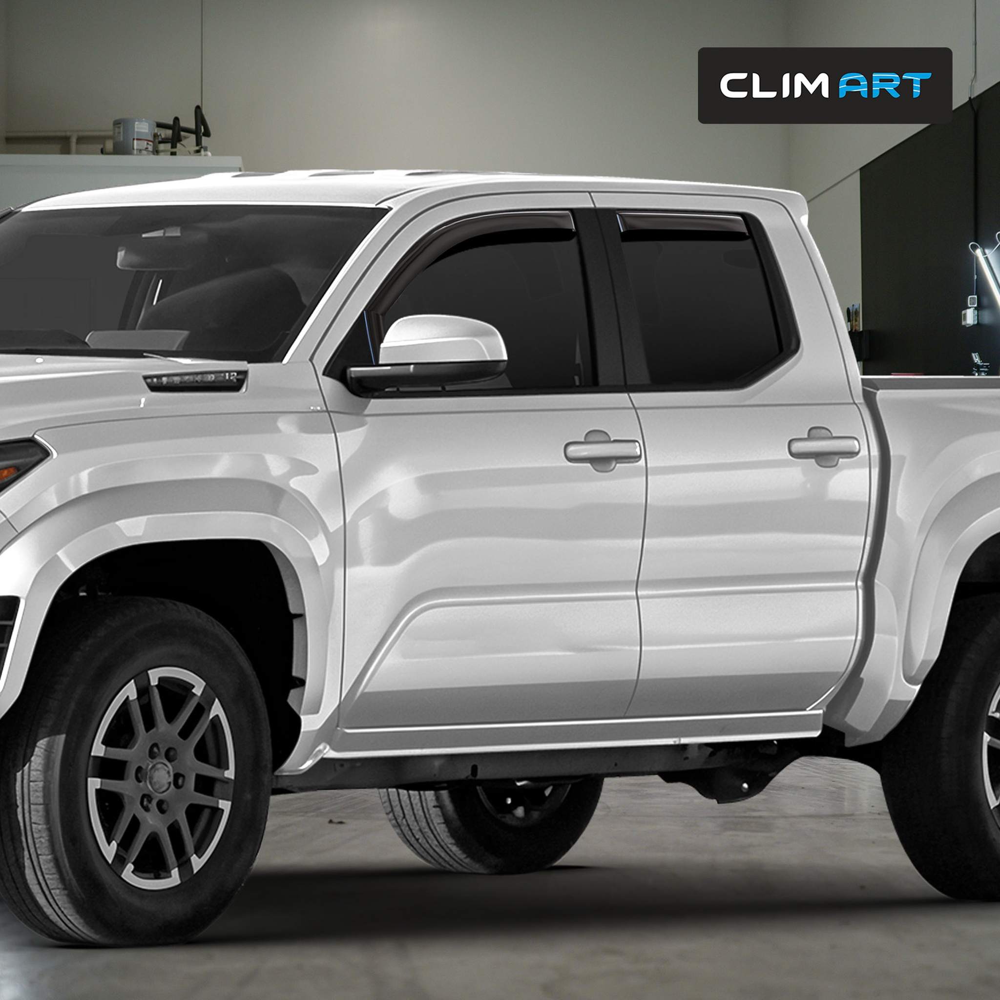 Clim Art Wind Deflectors for Toyota Tacoma Double Cab 2024-2026 Smoke Dark 4Pcs