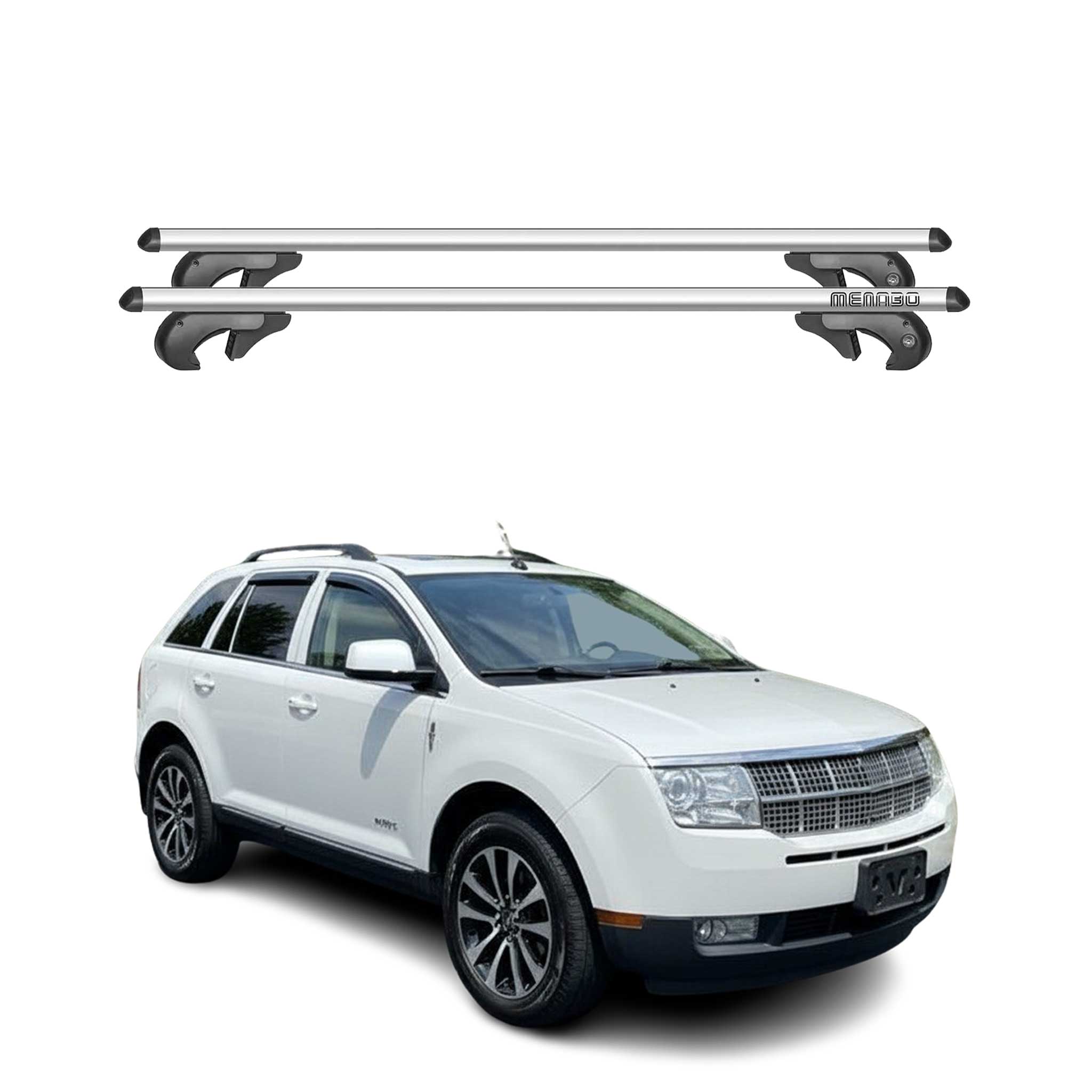 2007-2015 Lincoln MKX Roof Rack Cross Bars Silver