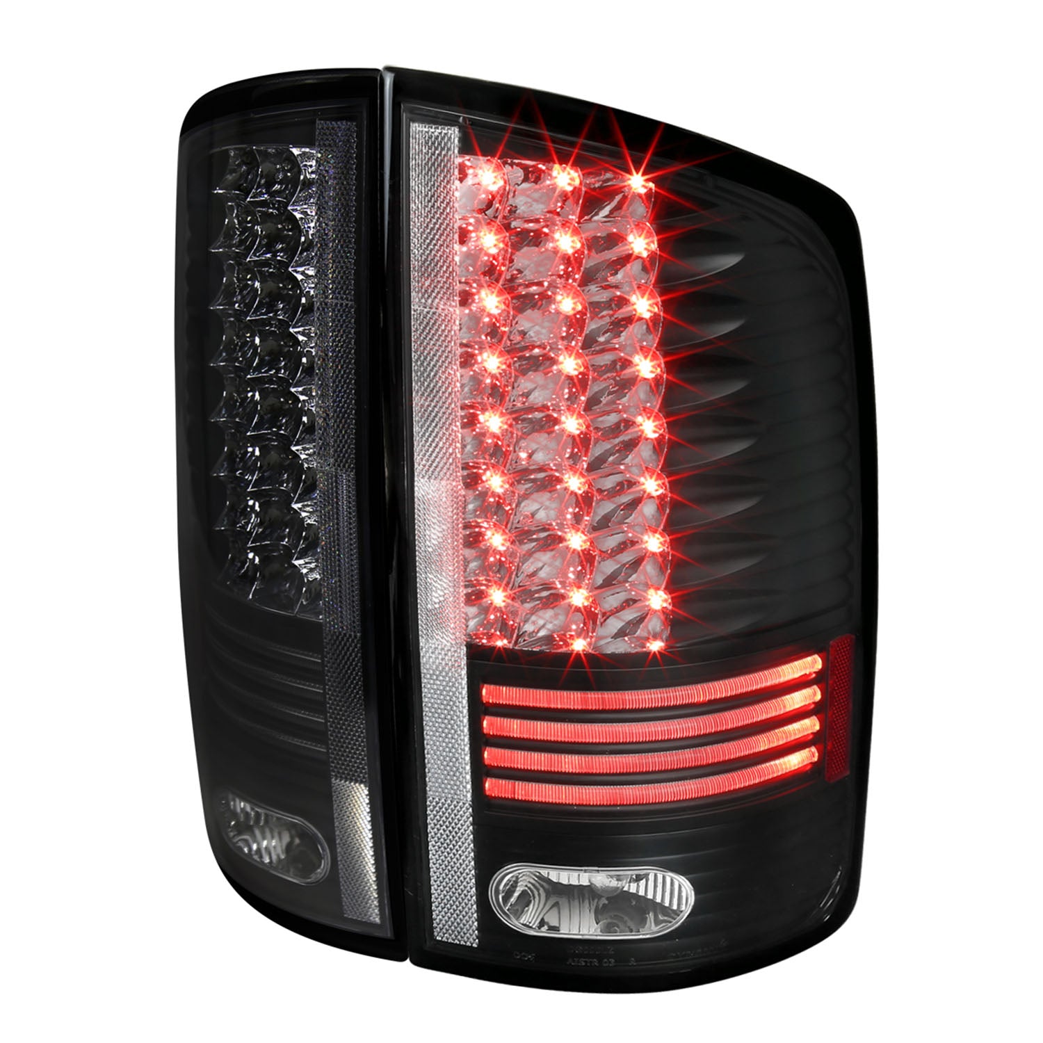 2002-2006 Dodge RAM LED Tail Lights Matte Black Housing/Clear Lens