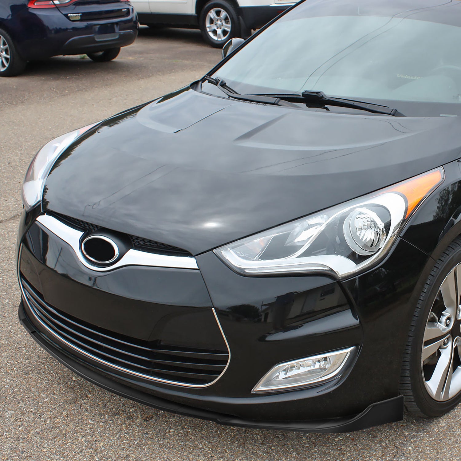 2012-2017 Hyundai Veloster Matte Black 3Pcs Front Bumper Lip Splitter Kit