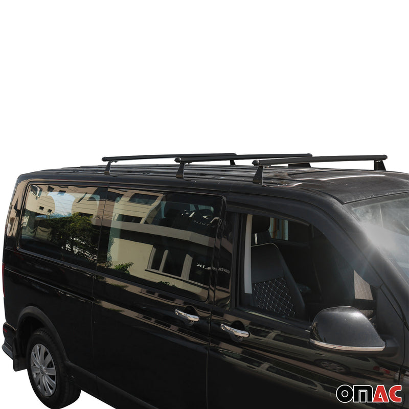 2016-2023 Mercedes Metris Roof Racks Cross Bar Black Alu 3 Pcs