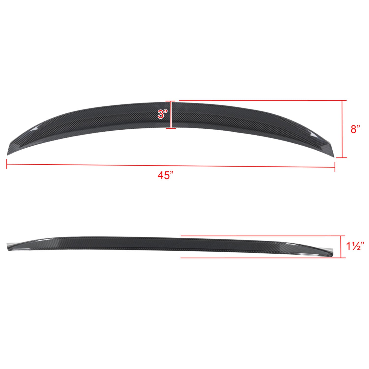 2018-2021 Kia Stinger VT Style Spoiler Lid Carbon Fiber w/ Glossy Black Finish