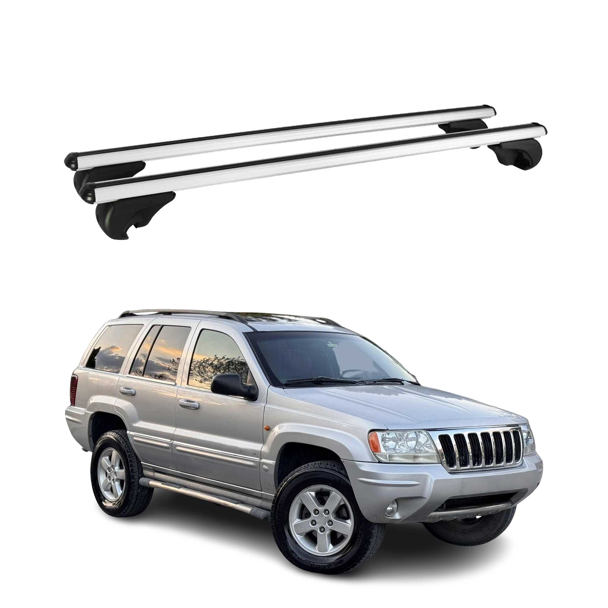 1999-2004 Jeep Grand Cherokee Roof Rack Cross Bars Silver