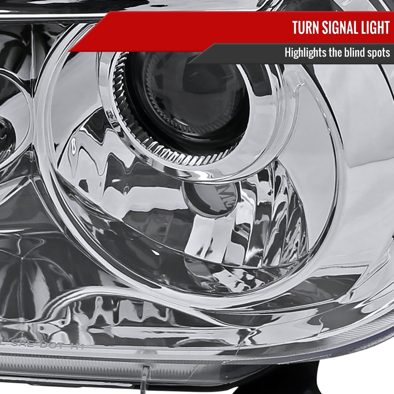 2007-2013 Toyota Tundra/ 08-2017 Sequoia Single Halo Projector Headlights Chrome