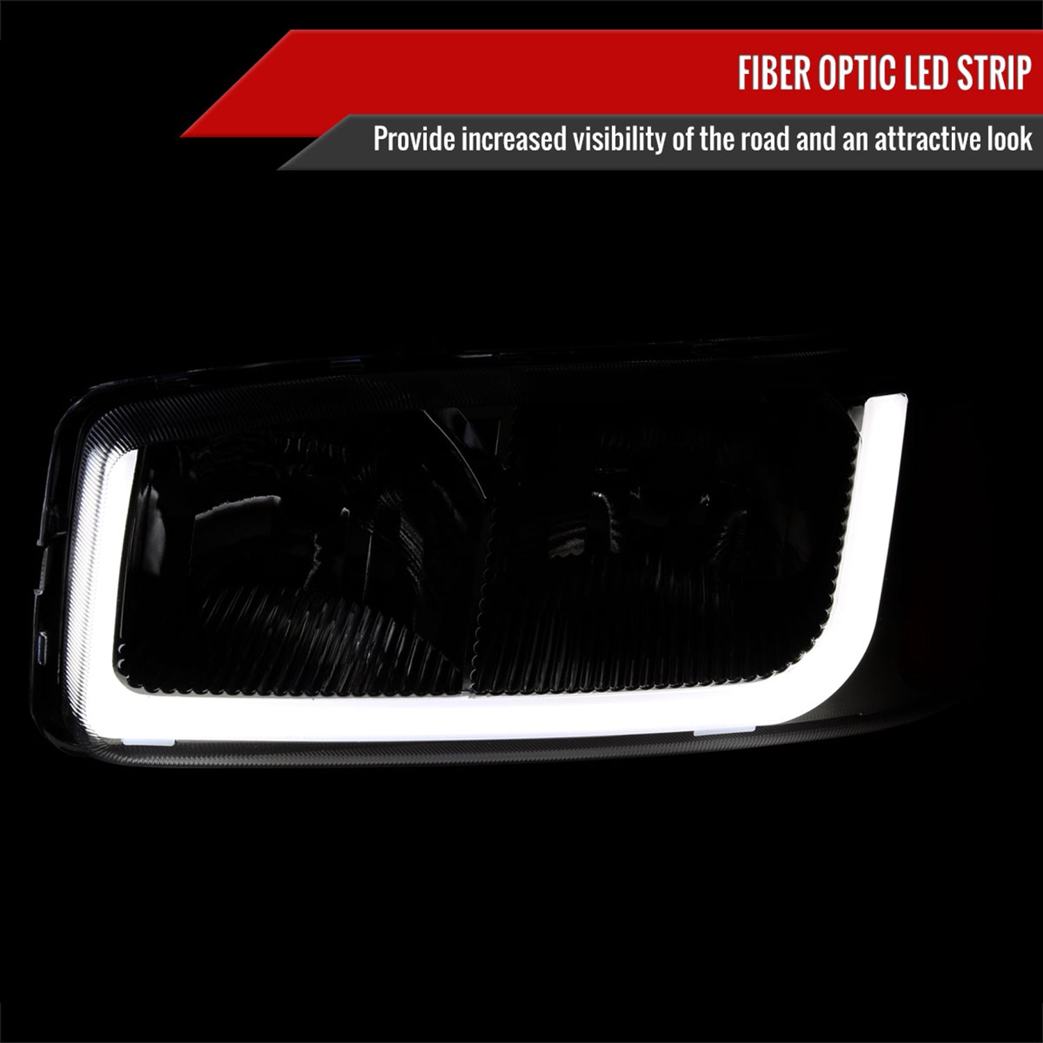 1999-2006 GMC Sierra/ 00-2006 Yukon/Yukon XL LED Tube Factory Headlights Smoke