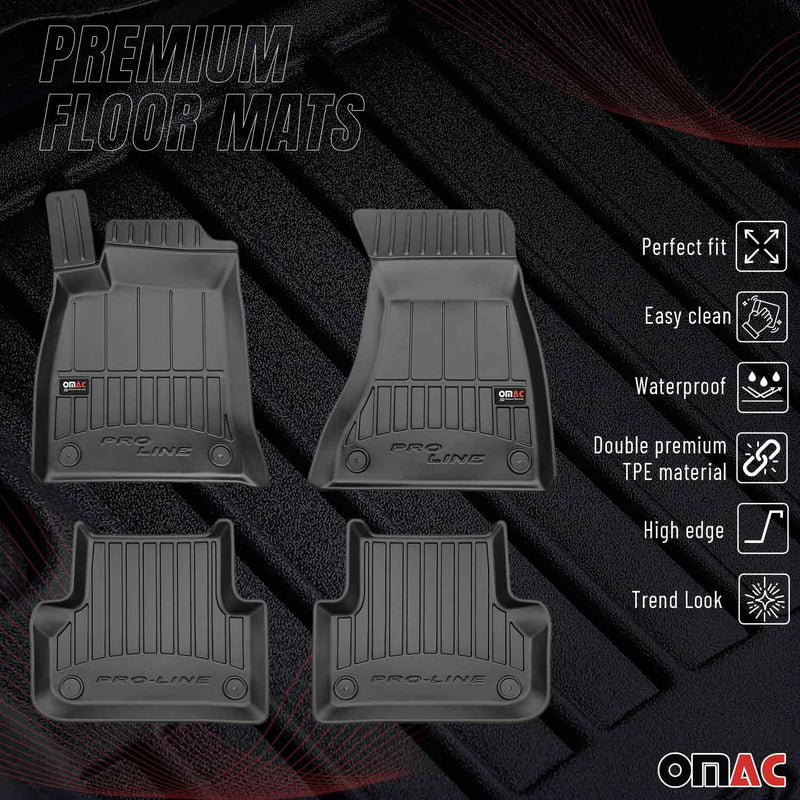 2017- 2024 Audi A4 Sedan Avant Premium Floor Mats Liners Full Set All Weather Heavy Duty