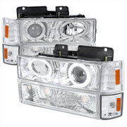 1994-1999 GMC C/K C10 Sierra Dual Halo Headlights Bumper&Corner Signal