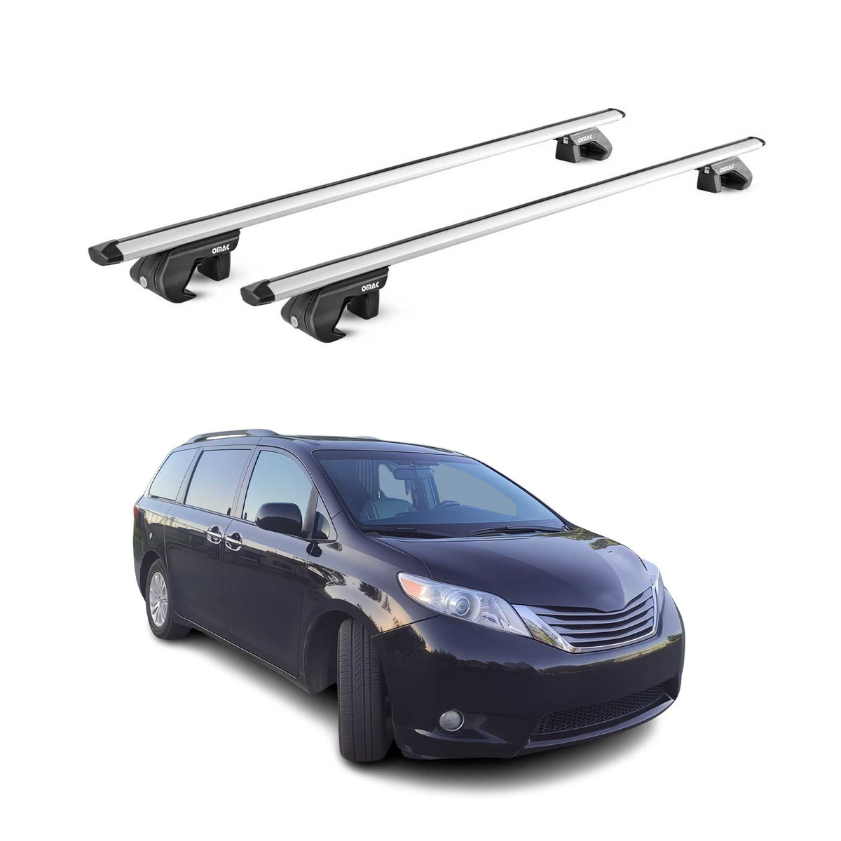 2011-2020 Toyota Sienna Roof Rack Cross Bars Silver