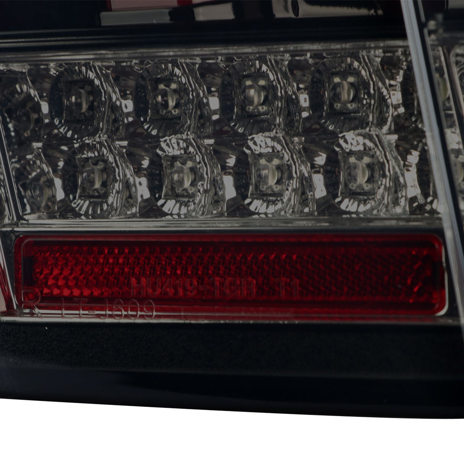 1999-2004 Ford Mustang Red Marker LED Tail Lights Glossy Black/Smoke