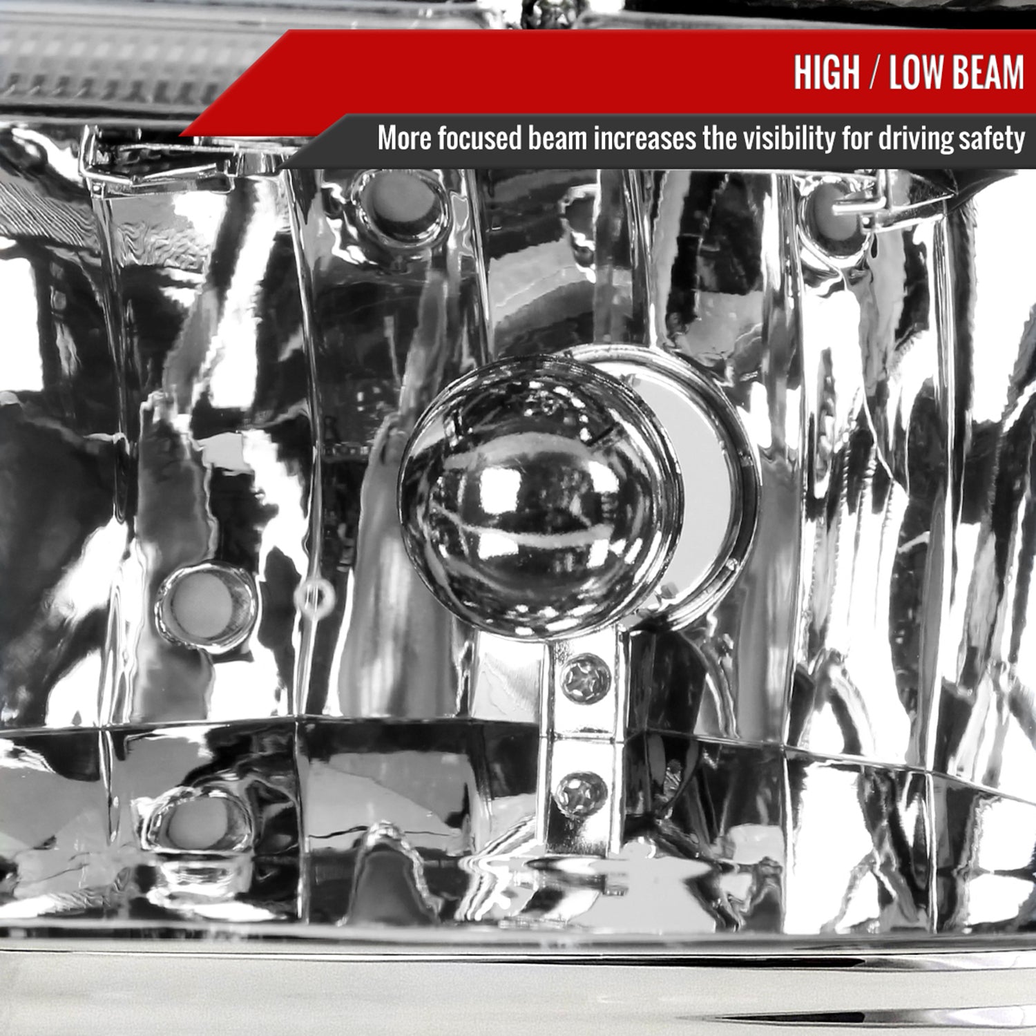 1997-2004 Dodge Dakota/98-2003 Durango Crystal Headlights Amber Reflector Chrome