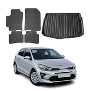 2018-2023 Kia Rio 4.gen Floor Mats & Cargo Liner Full Set All Weather Black