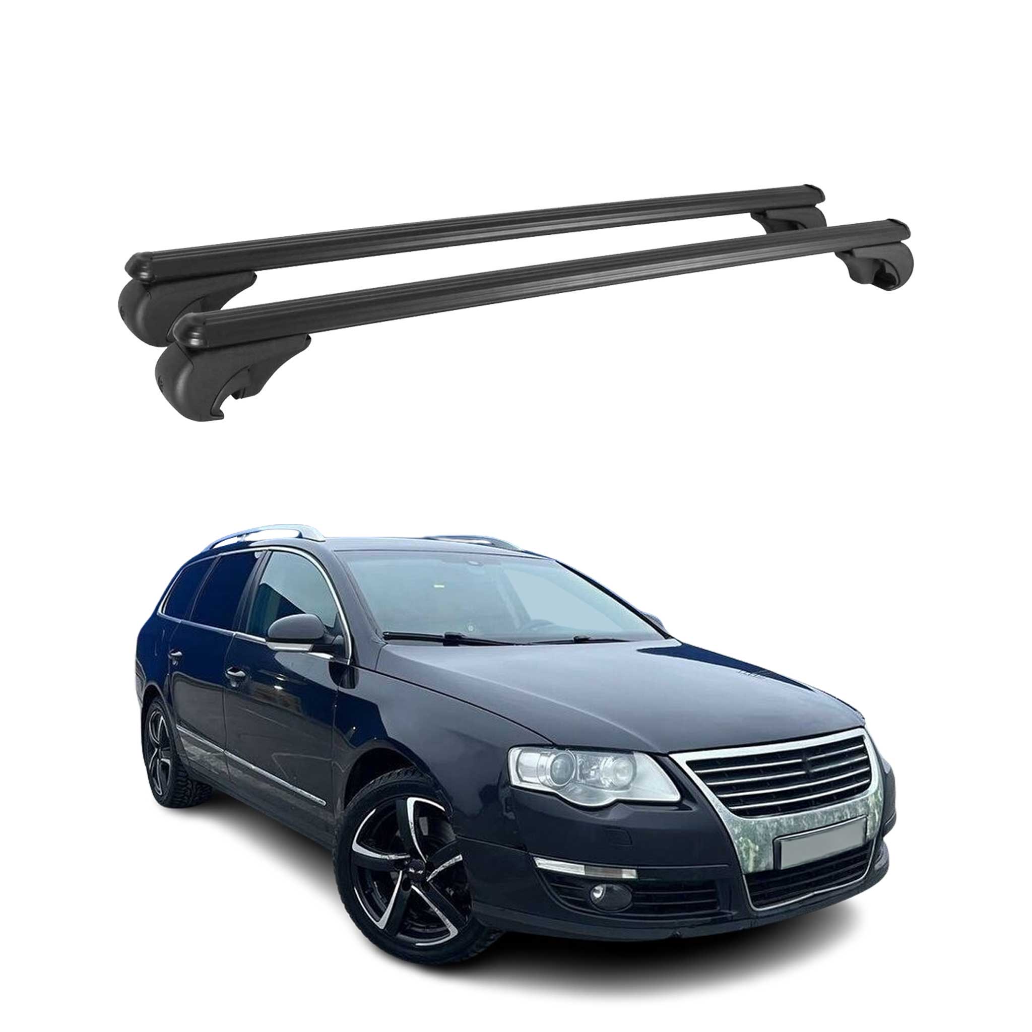 2006-2010 VW Passat B6 Variant Roof Rack Cross Bars Black