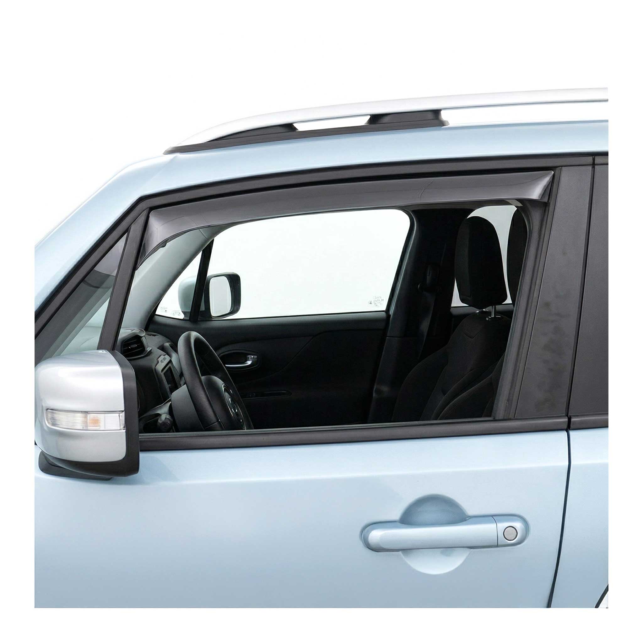 2015-2024 Jeep Renegade Window Visor Vent Rain Deflector Black Smoke 2x