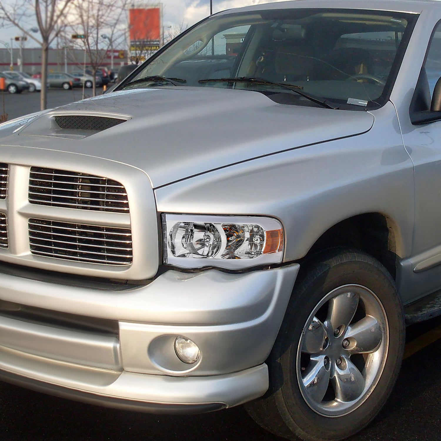 2002-2005 Dodge RAM 1500 /RAM 2500/3500 LED Tube Factory Headlights Chrome