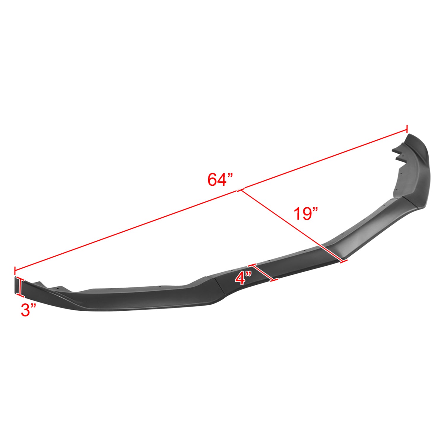 2015-2018 Cadillac ATS Matte Black Polypropylene 3Pcs Front Bumper Lip Set