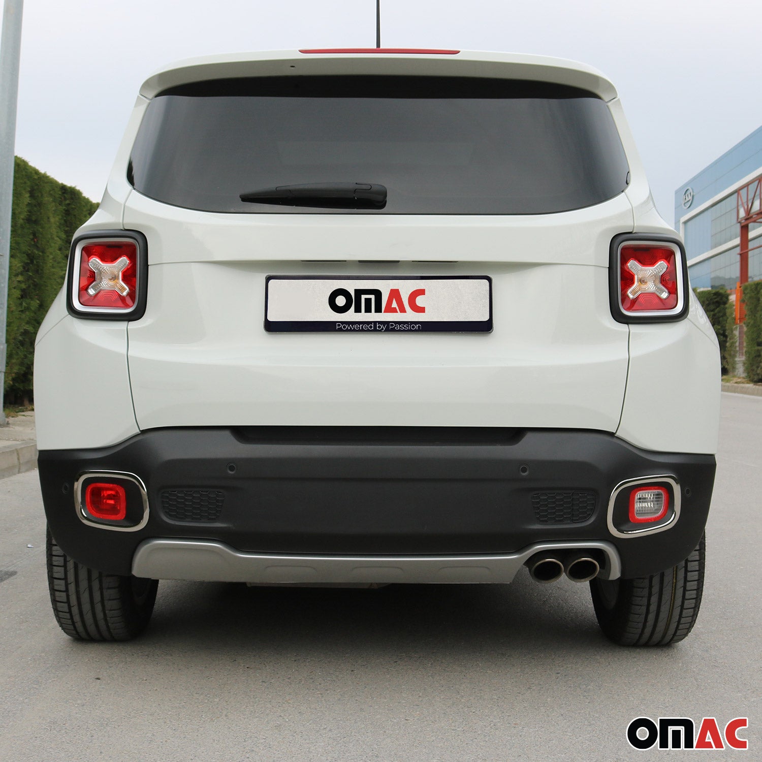 2019-2024 Jeep Renegade Rear Reflector Lamp Rim Frame Silver Steel 2 Pcs