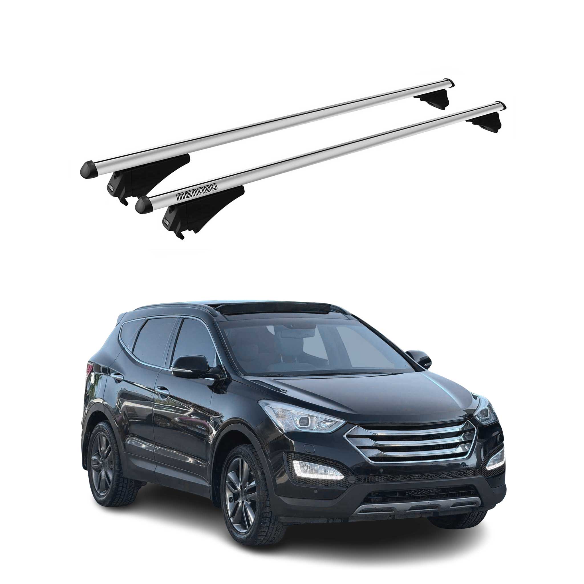 2013-2018 Hyundai Santa Fe Roof Rack Cross Bars Silver