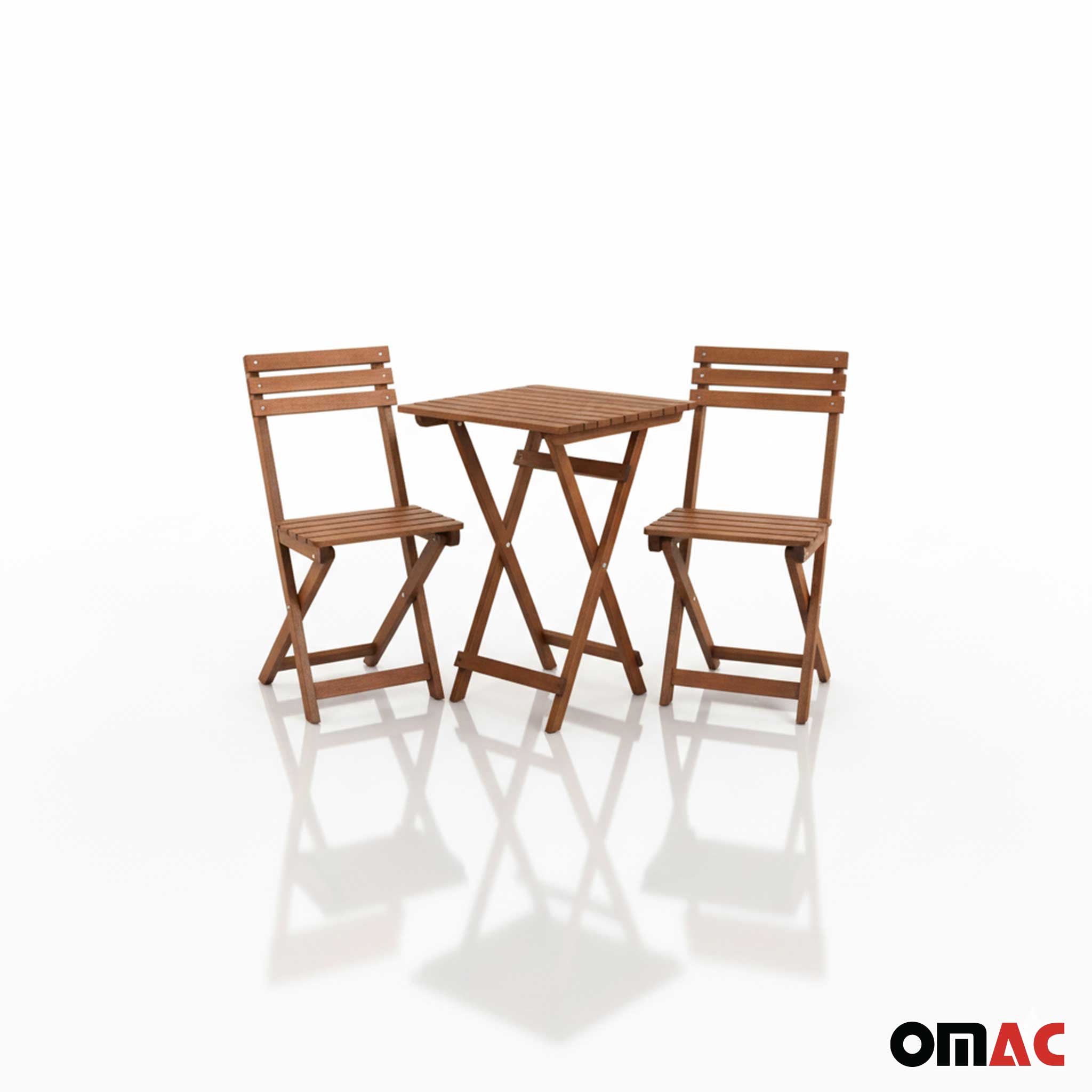 3Pcs Folding Wooden Bistro Set Dining Indoor Outdoor Furniture BBQ Picnic Party