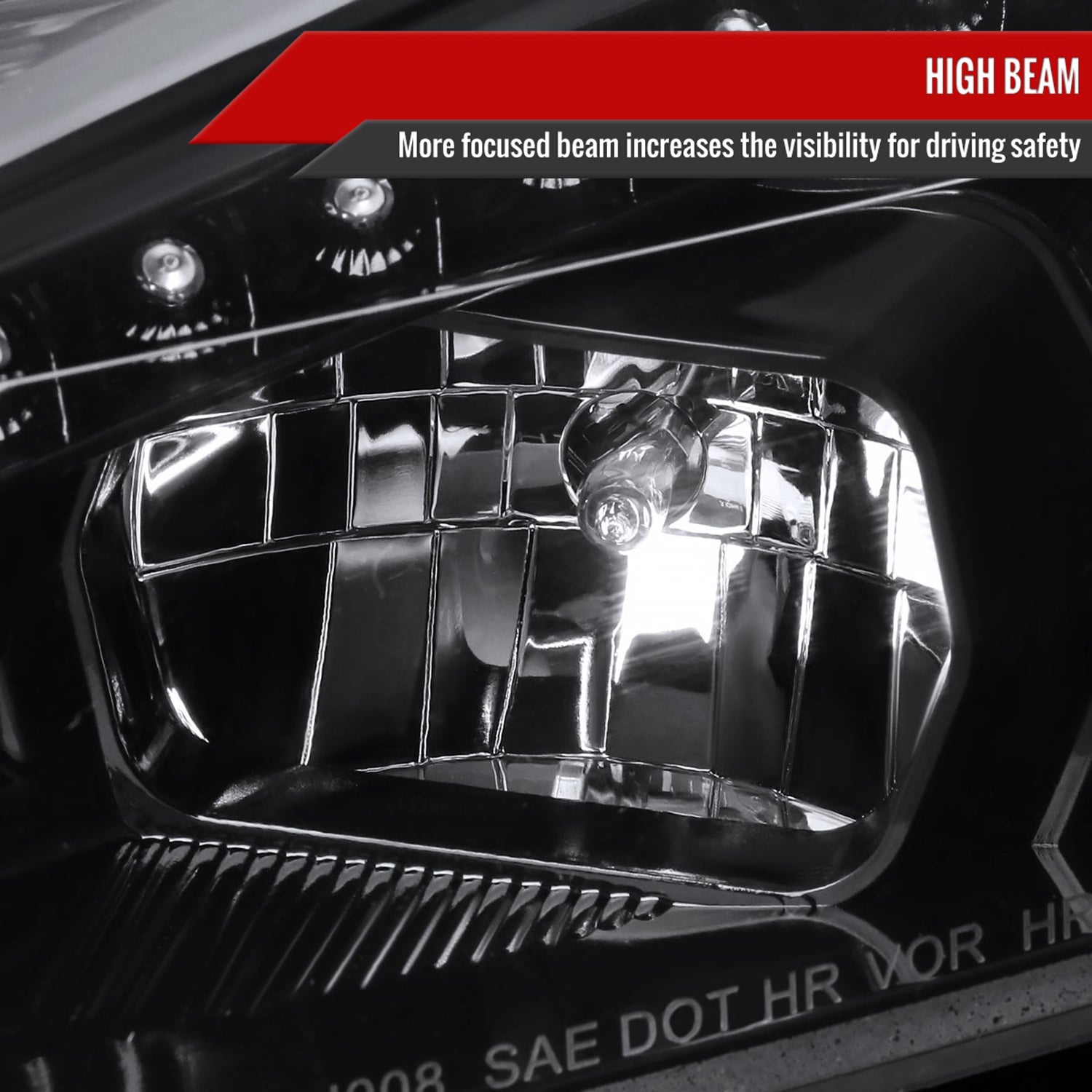 2015-2018 Ford Focus LED Signal Projector Headlights Jet Black/Clear