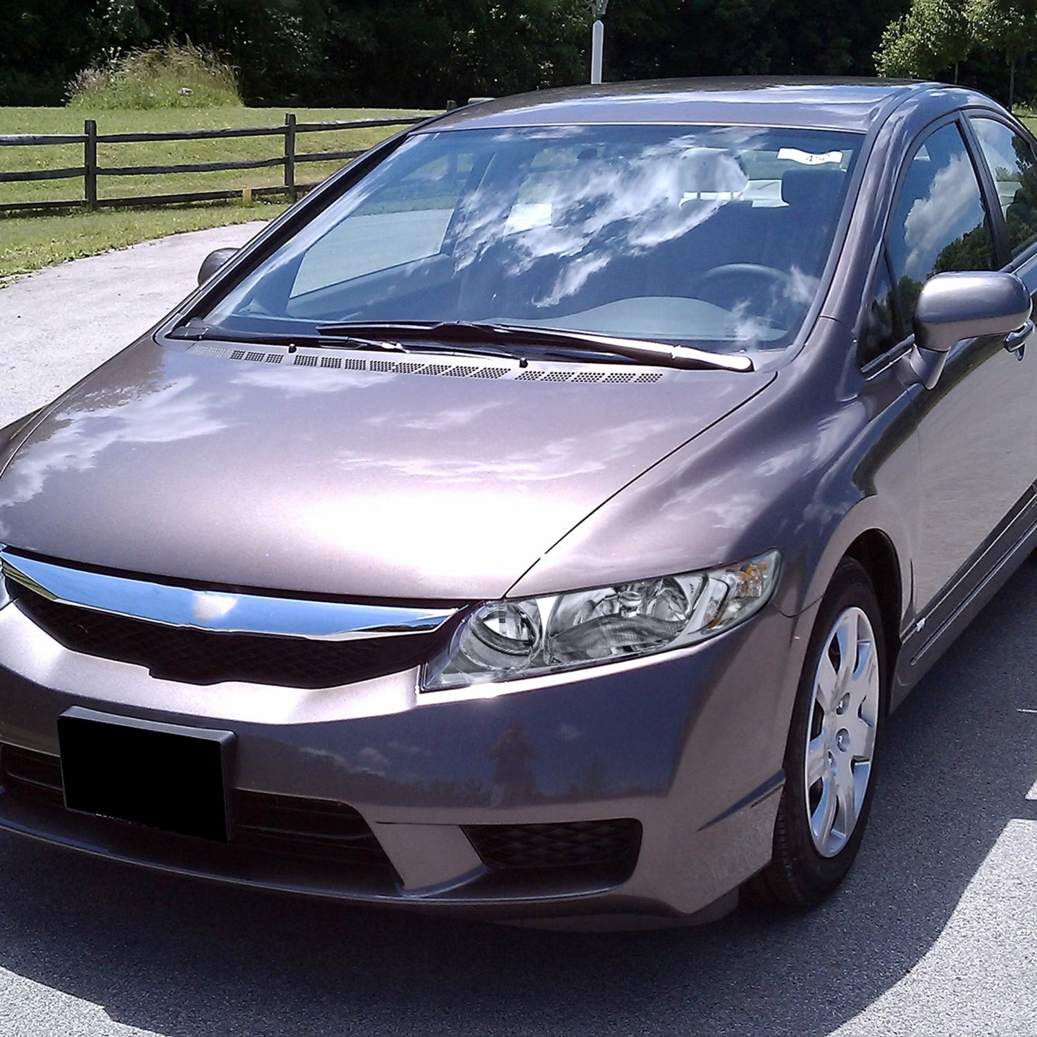 2006-2011 Honda Civic Sedan Crystal Headlights Chrome Housing/Clear Lens