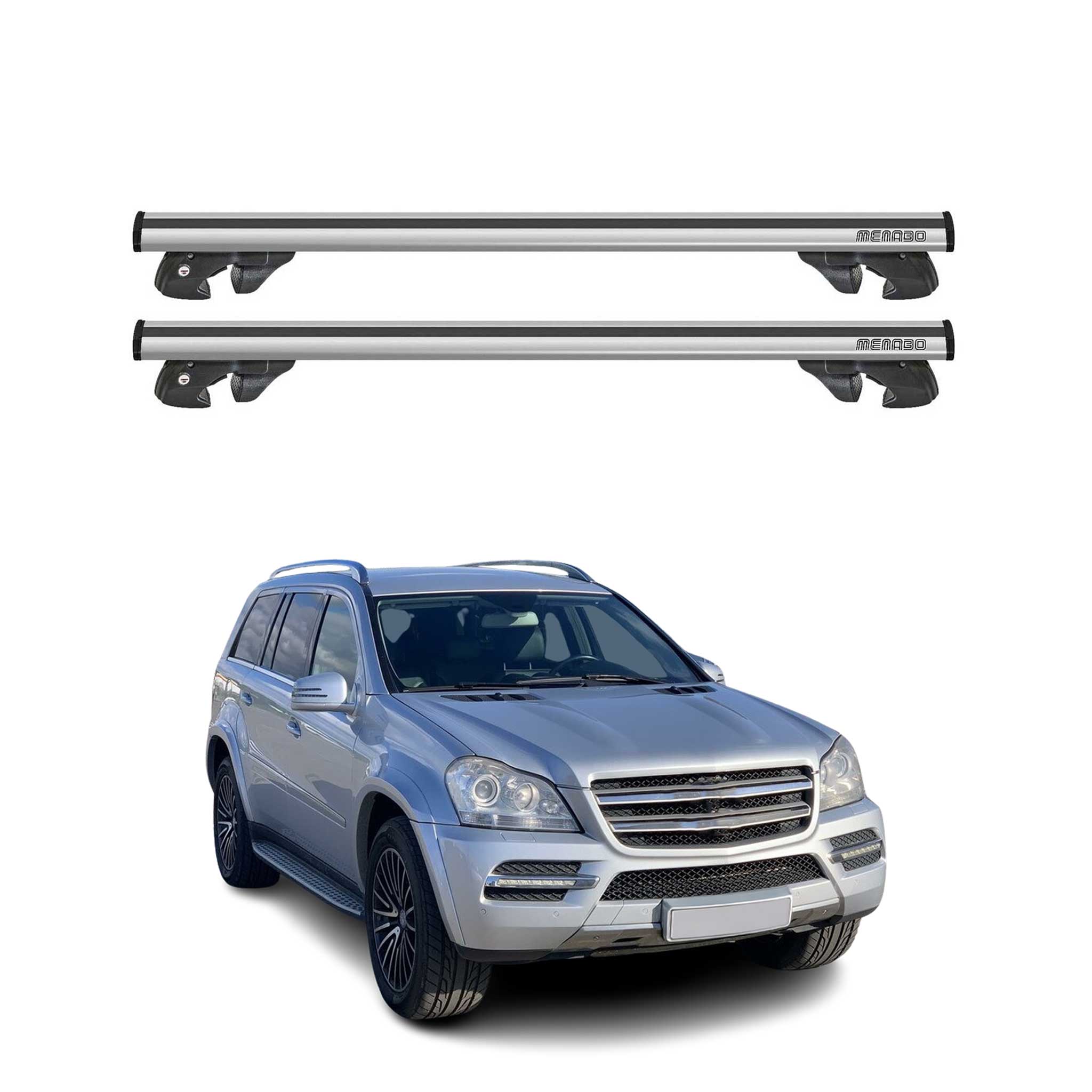 2007-2012 Mercedes GL Class X164 Roof Rack Cross Bars Silver