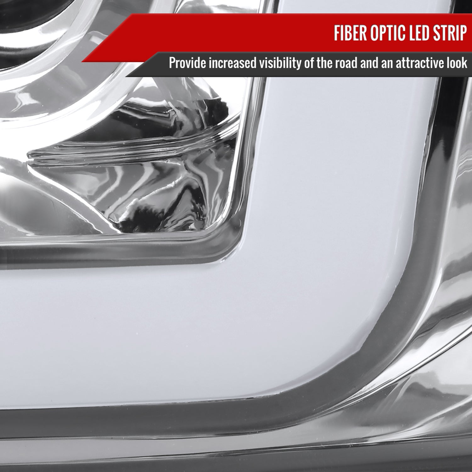 1997-2004 Ford F-150 / 97-2002 Expedition LED C-Bar Projector Headlights Chrome