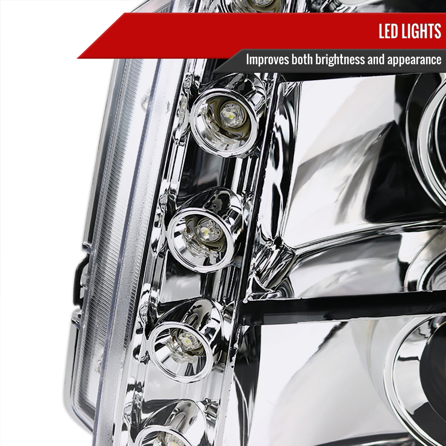 2007-2014 GMC Yukon/Yukon XL 1500/2500 Projector Headlights Chrome/Clear Lens