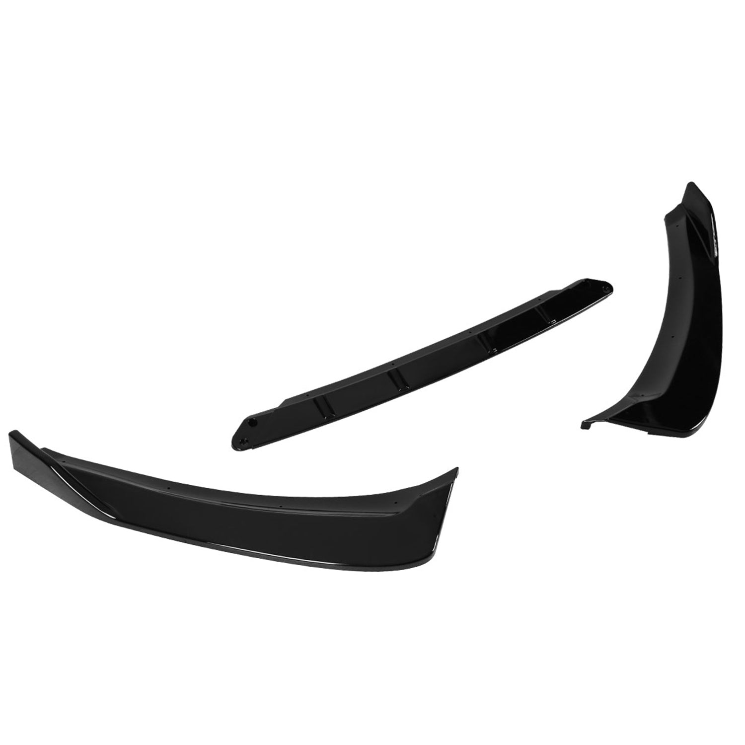 2017-2018 Ford Fusion Glossy Black Polypropylene 3Pcs Front Bumper Lip Set