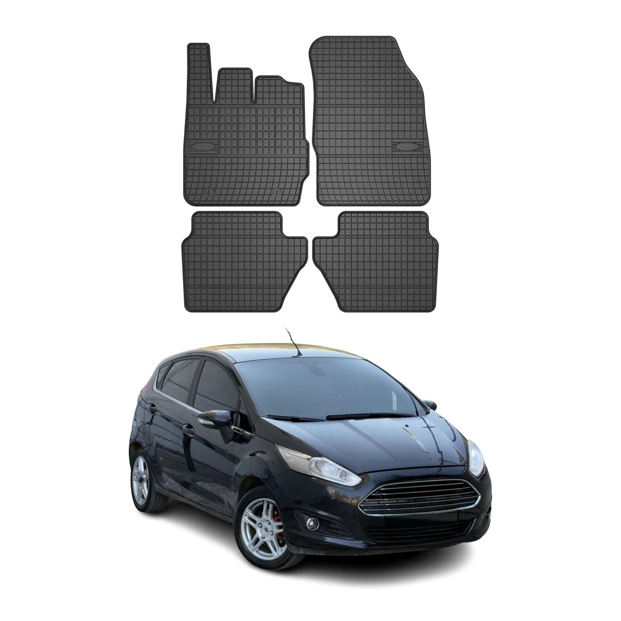 2011-2019 Ford Fiesta Floor Mats Liners Full Set All Weather Rubber Black