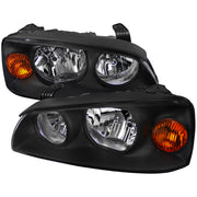 2004-2006 Hyundai Elantra Crystal Headlights w/ Amber Reflectors Black/Clear