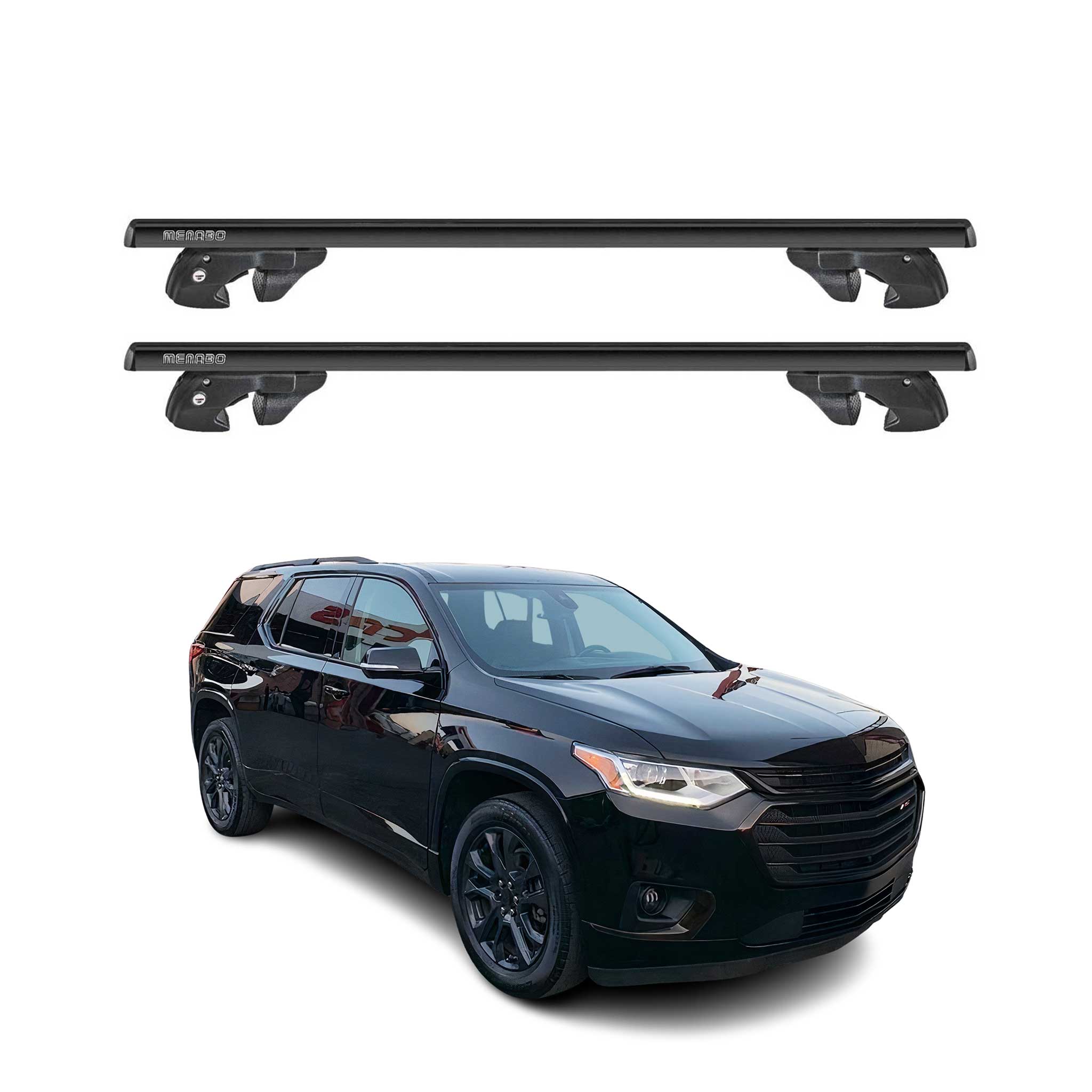 2024-2025 Chevrolet Traverse Roof Rack Cross Bars Luggage Carrier Black