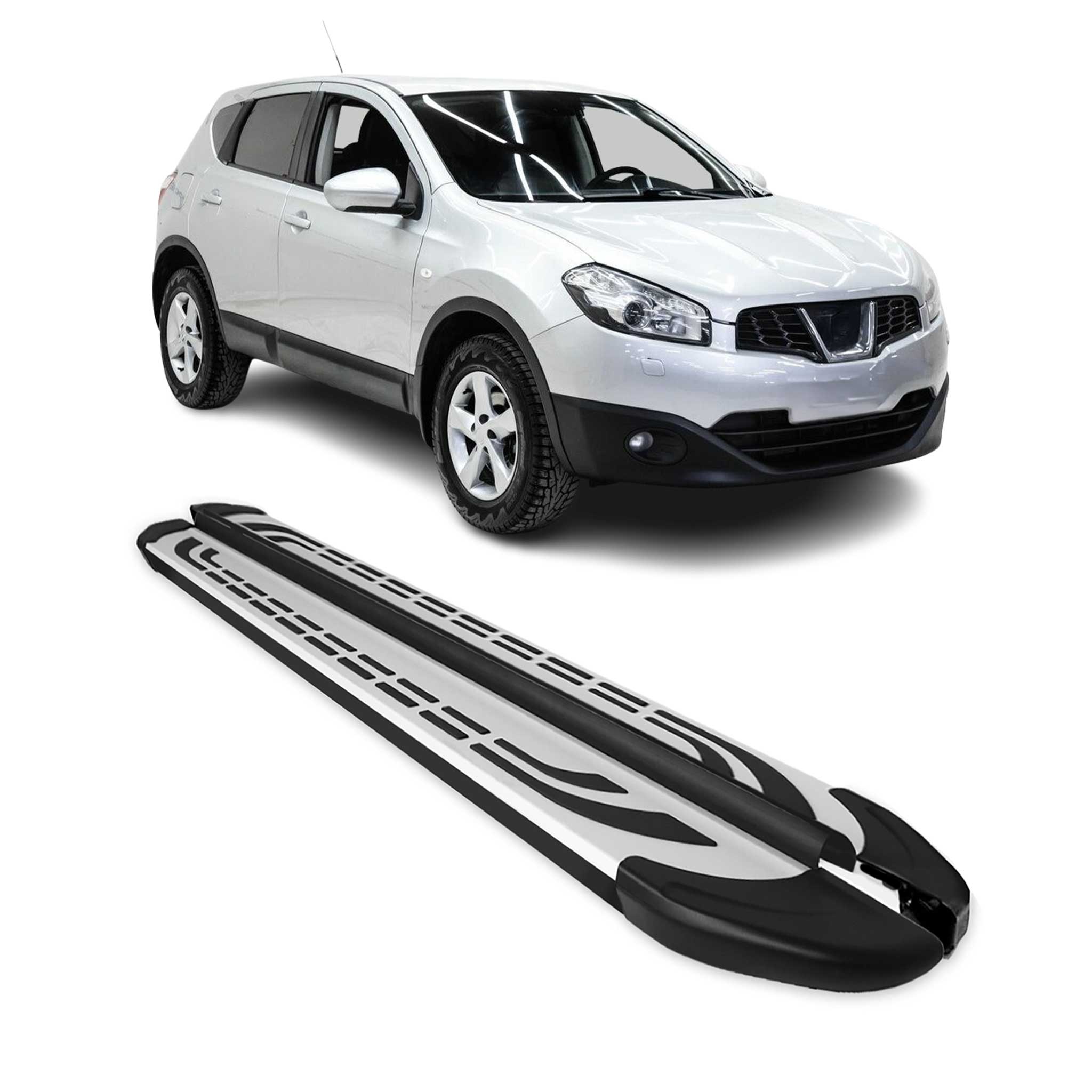 2017-2022 Nissan Rogue Sport Running Boards Side Steps Silver & Black