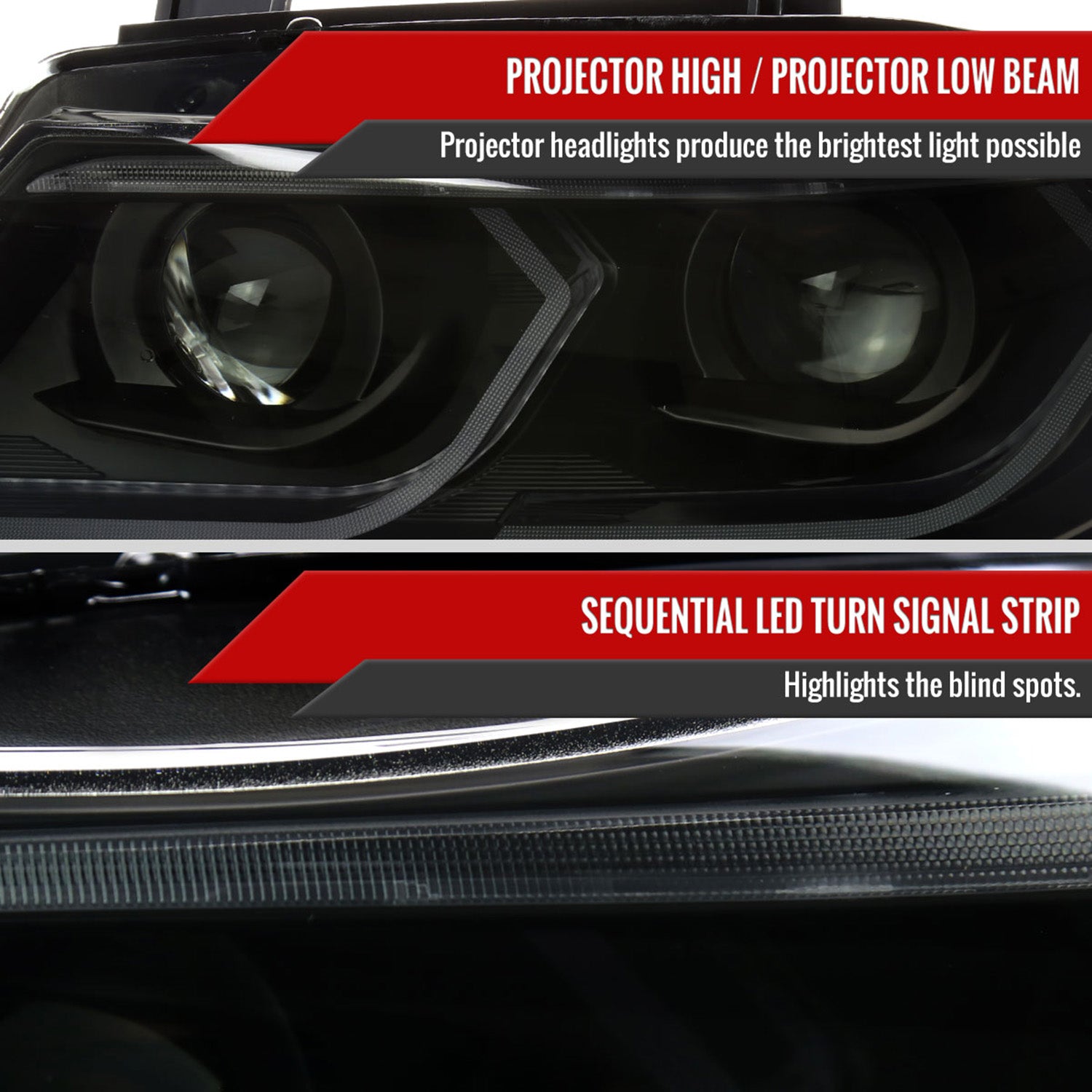 2006-2011 BMW E90 3 Series Sedan 3D Iced LED Dual Projector Headlights Smoke