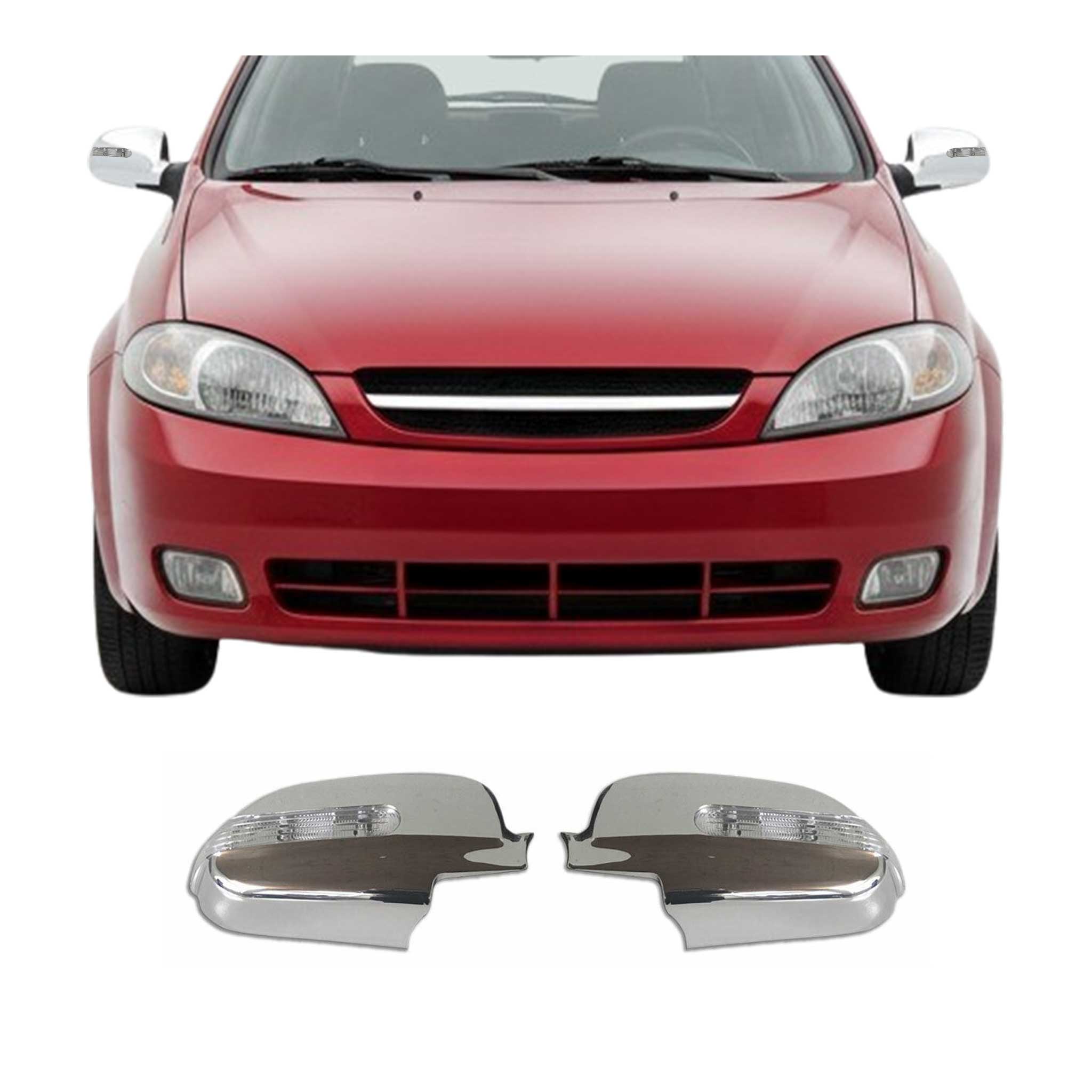 2004-2013 Chevrolet Lacetti Side Mirror Cover Caps Chrome Silver 2 Pcs