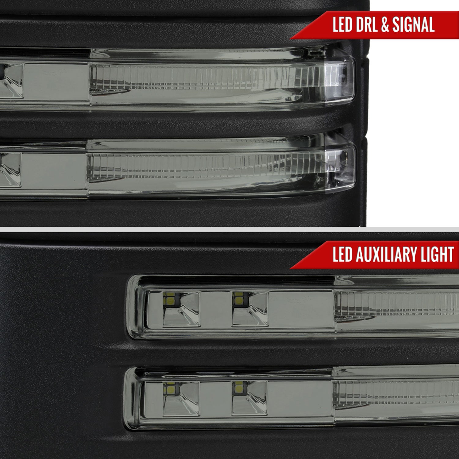 2020-2024 Chevy Silverado /Sierra 2500HD/3500HD Heated Towing Mirrors Smoke