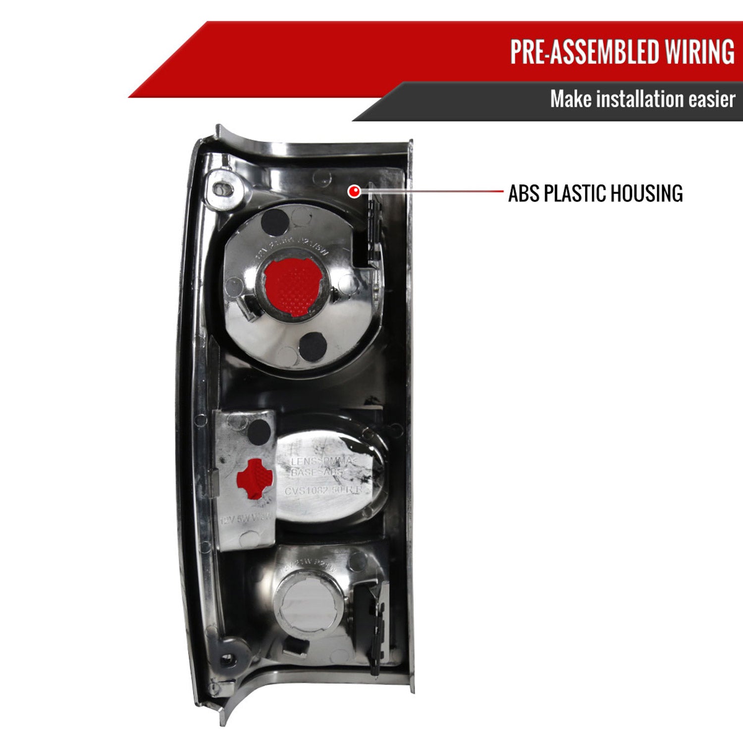 1982-1994 Chevy S10/Blazer GMC S15/Sonoma Tail Lights Chrome/Clear Lens